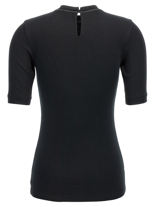 Brunello Cucinelli Black Cotton T-Shirt