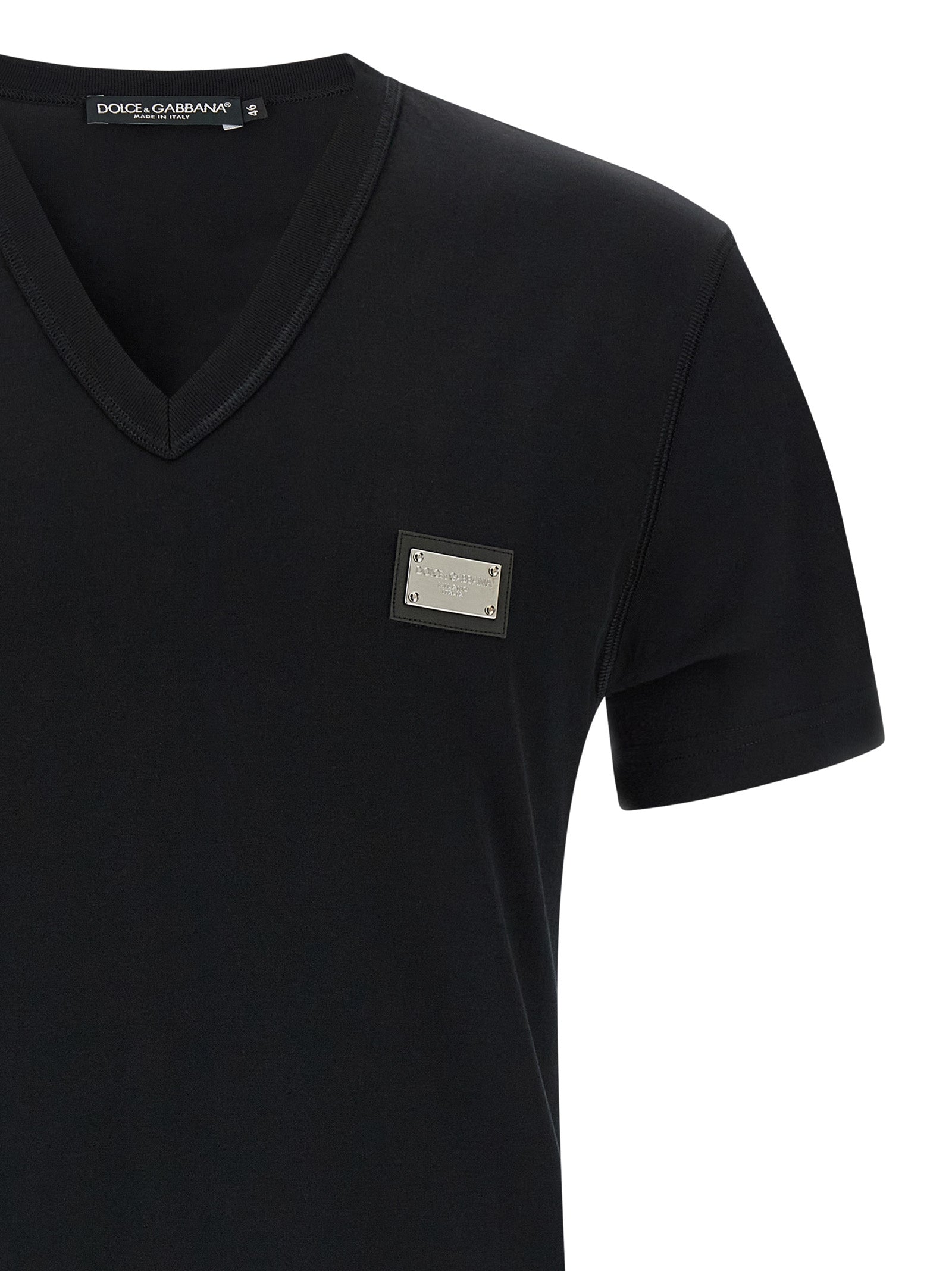Dolce & Gabbana Black Cotton T-Shirt