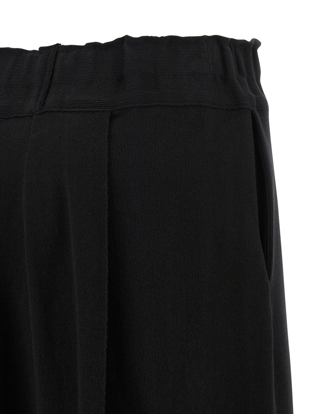 Issey Miyake Black Cotton Casual Pants