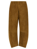 Khaite Brown Leather Pants