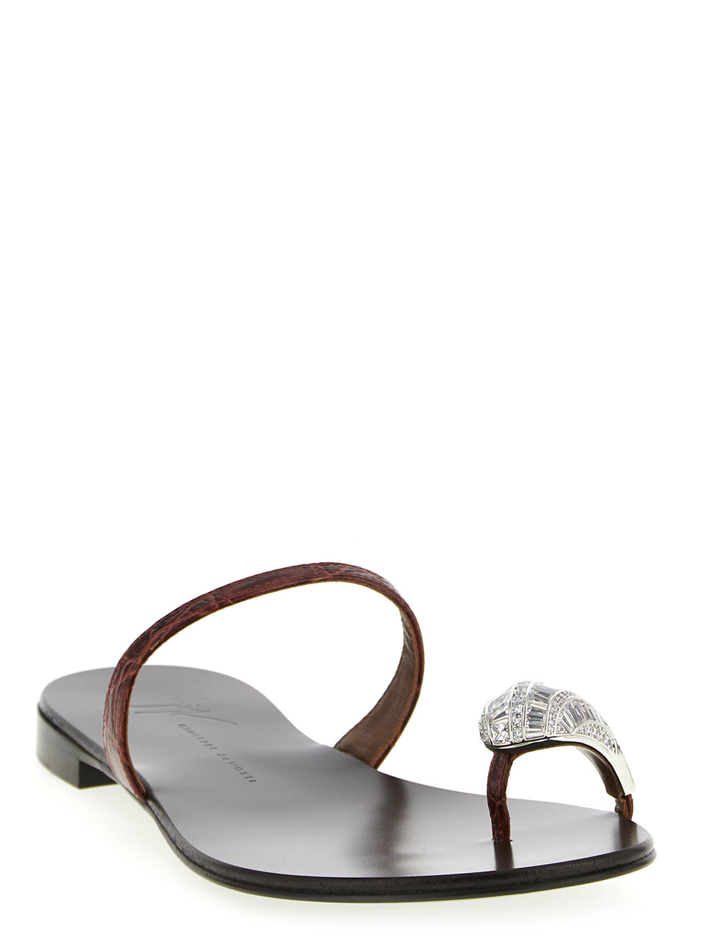 Giuseppe Zanotti Brown Calfskin Slides
