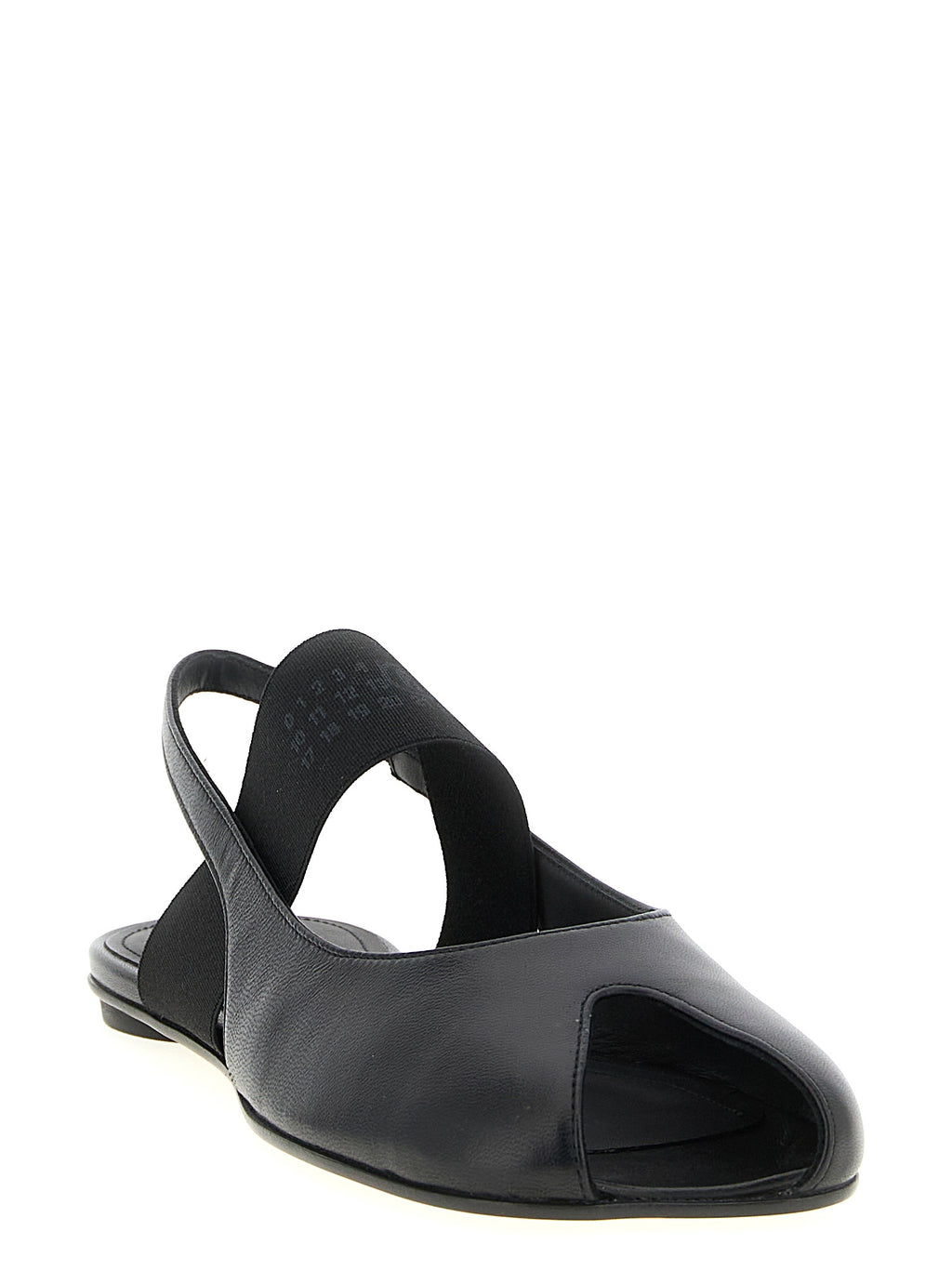 MM6 Maison Margiela Black Lamb Leather Flat Sandals
