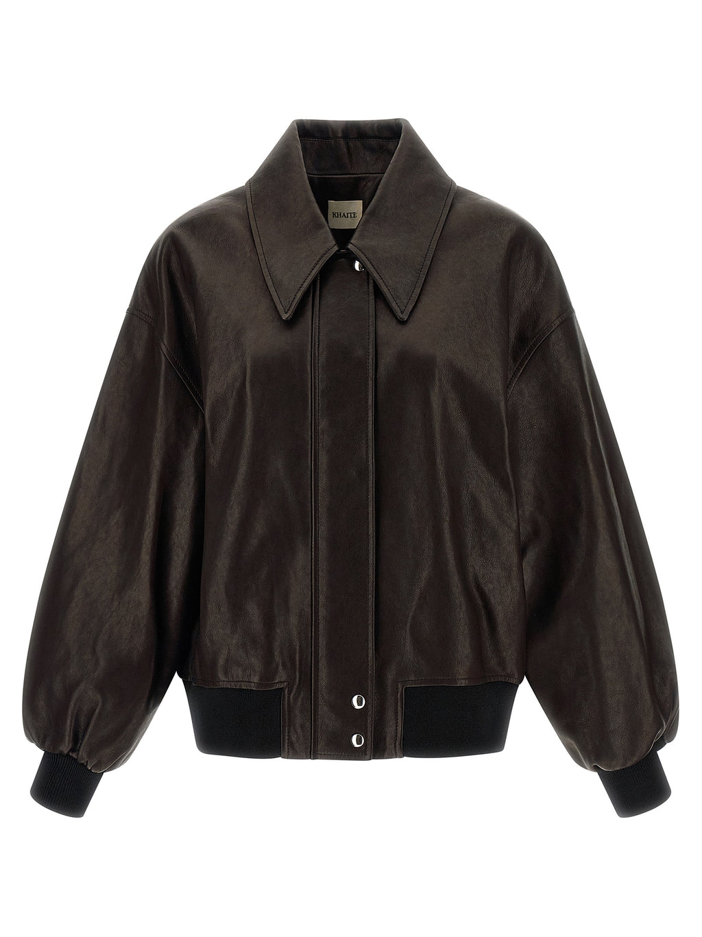 Khaite Brown Lamb Leather Leather Jacket