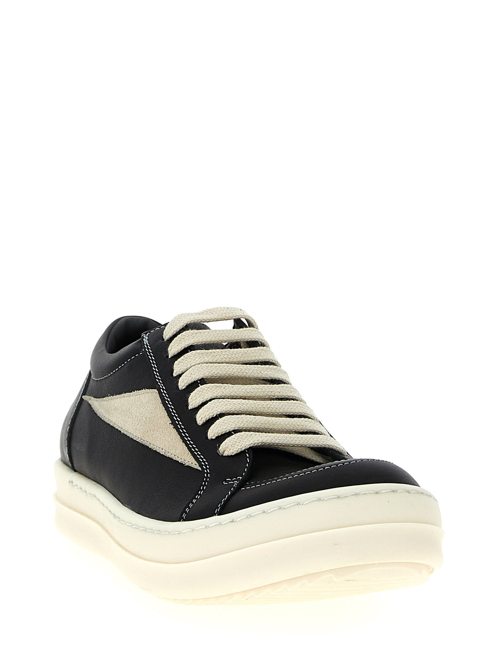 Rick Owens Bicolor Cowhide Low Top Sneakers