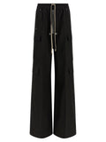 Rick Owens Black Cotton Cargo Pants