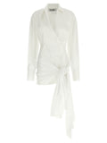 The Attico White Cotton Short Dress