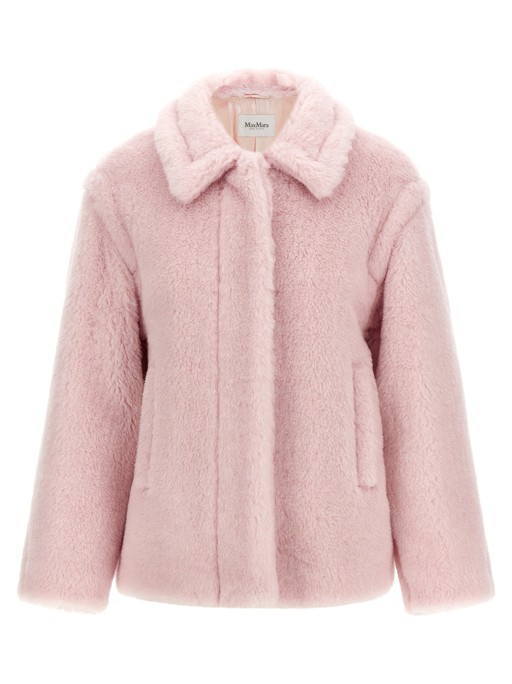 Max Mara Multicolor Alpaca Leather Coat