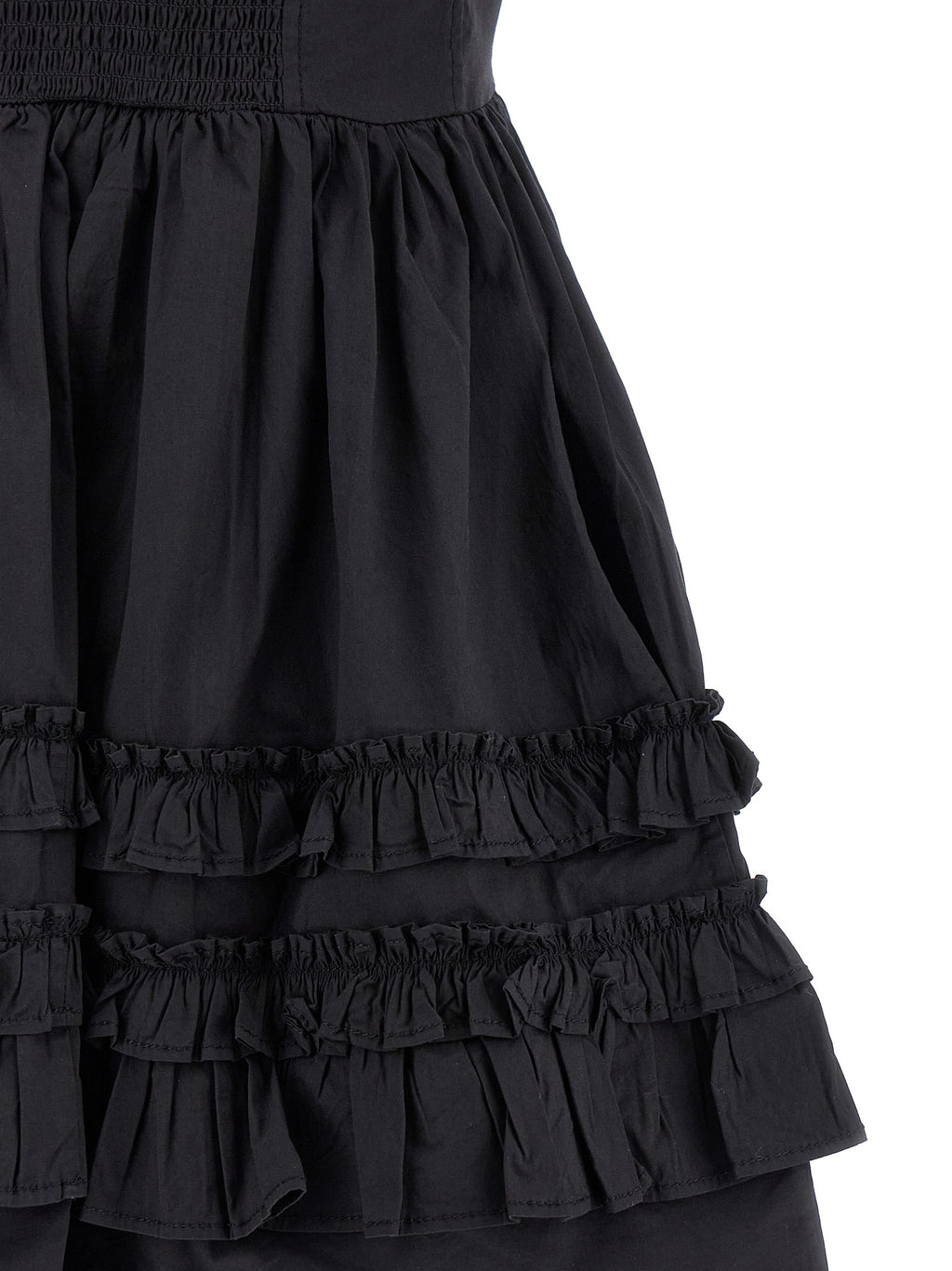 Ganni Black Cotton Short Dress