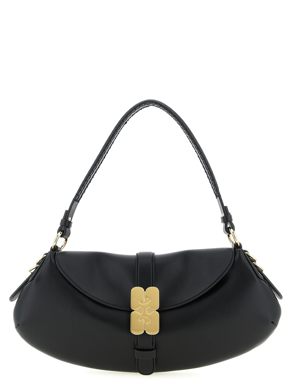 Ganni Black Leather Shoulder Bag