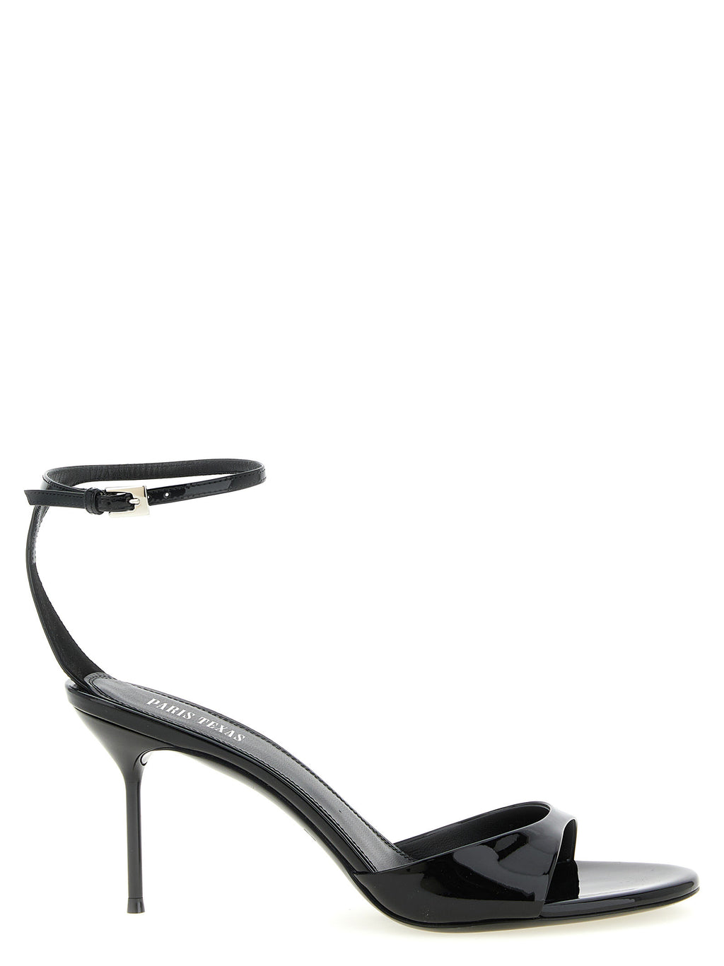 Paris Texas Black Calfskin Stiletto Heel Sandals