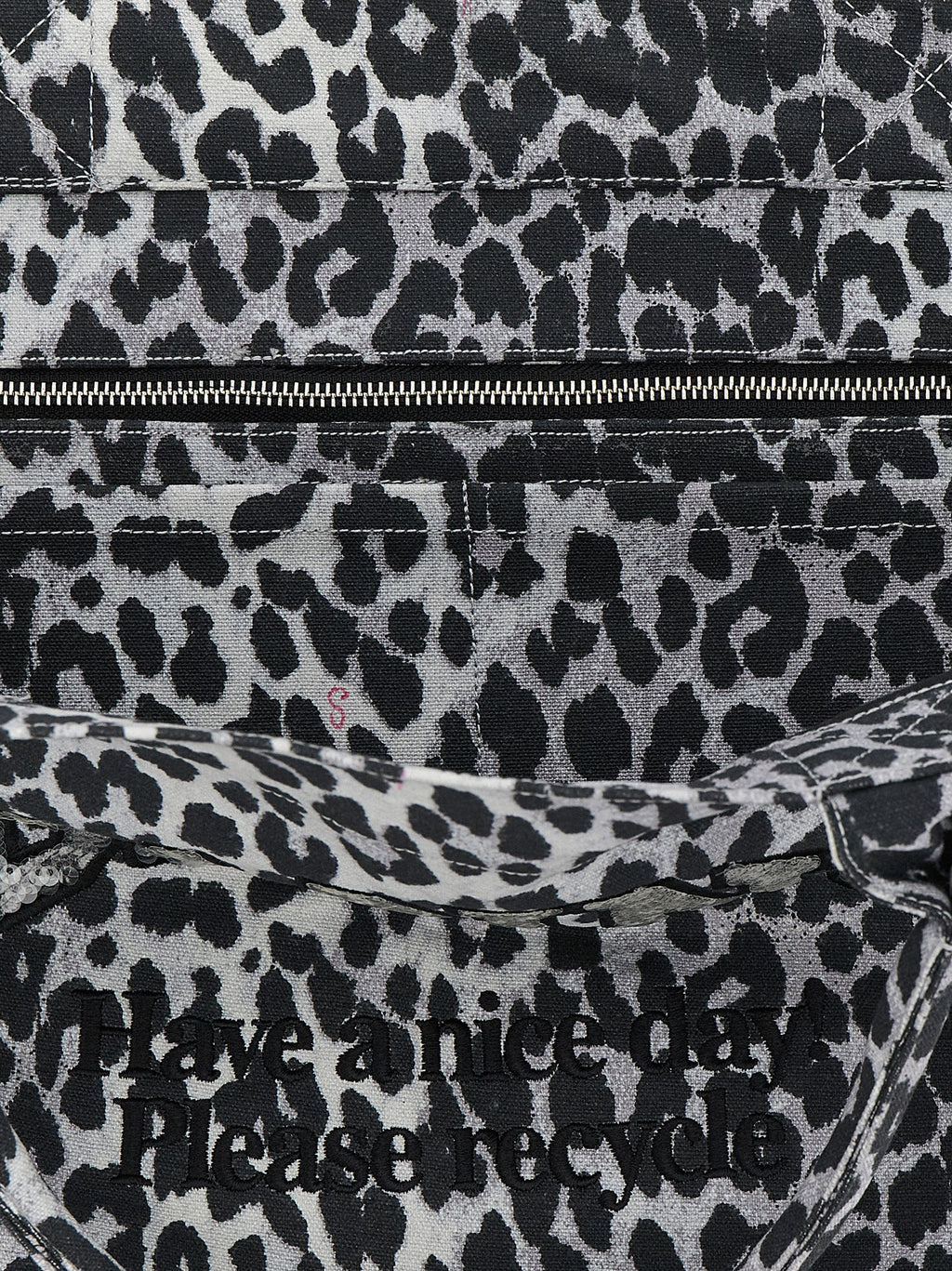 Ganni Gray Recycled Cotton Tote Bag