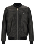 Philipp Plein Black Lambskin Leather Jacket