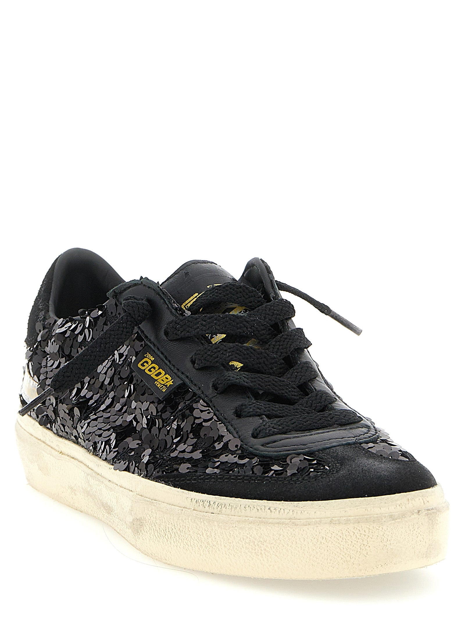 Golden Goose Black Leather Low Top Sneakers