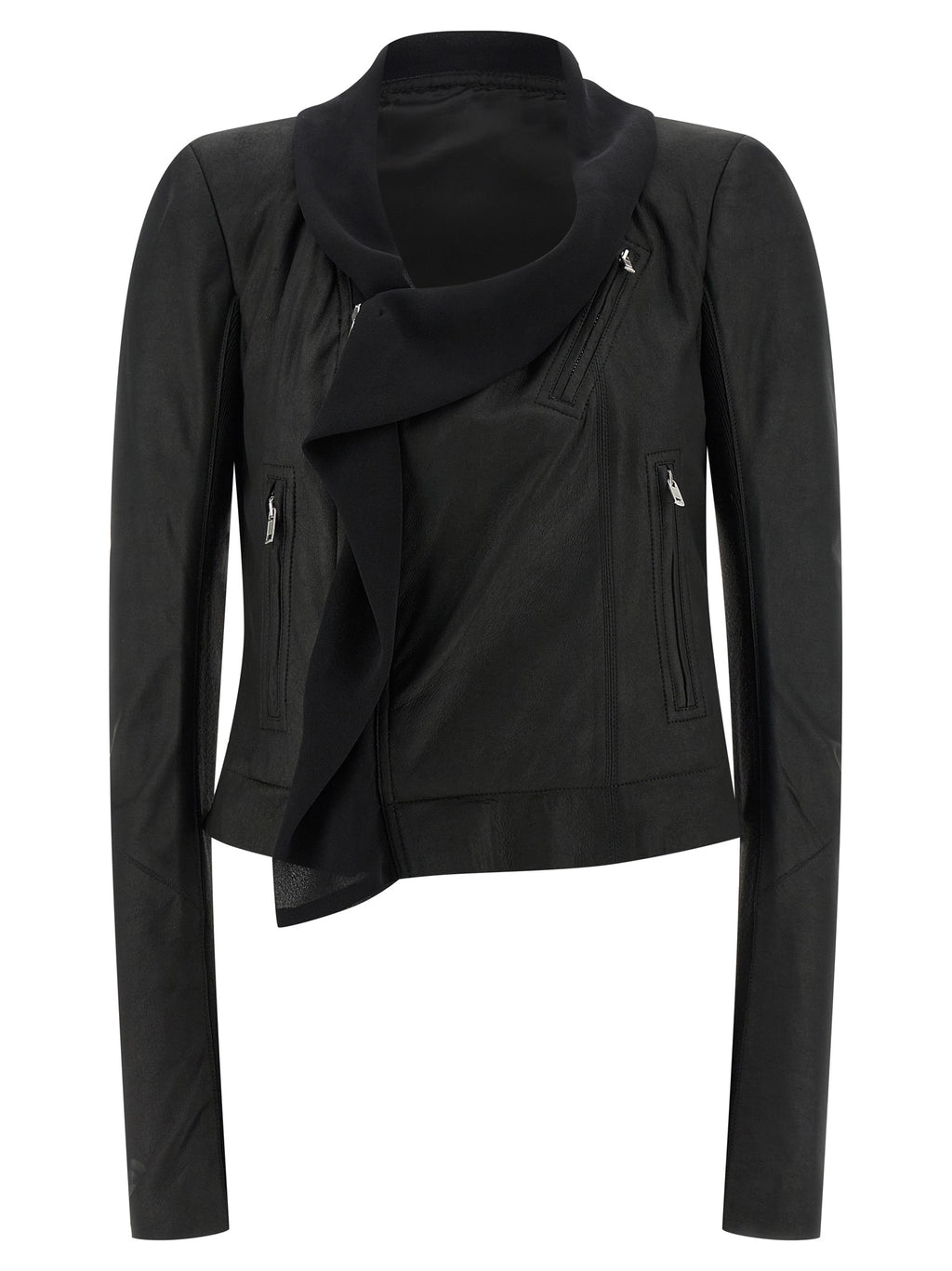 Rick Owens Black Lamb Leather Leather Jacket