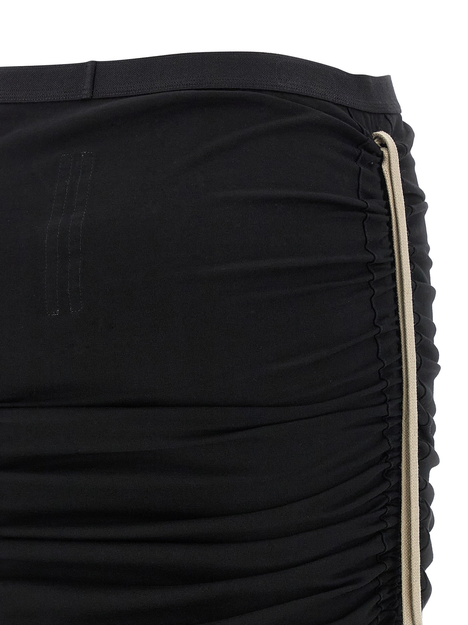 Rick Owens Black Cotton Midi Skirt