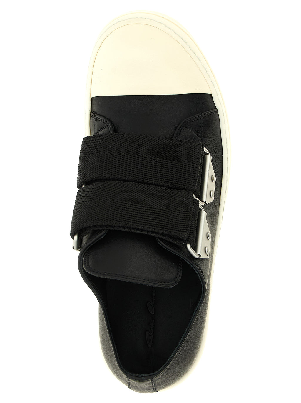 Rick Owens Black Cowhide Low Top Sneakers