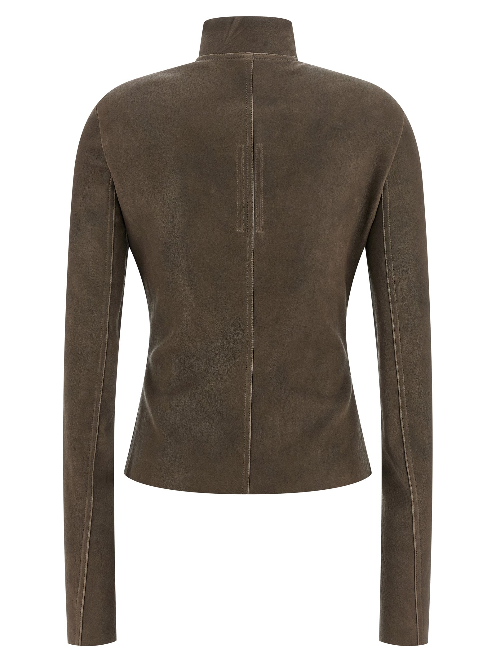 Rick Owens Brown Leather Leather Jacket