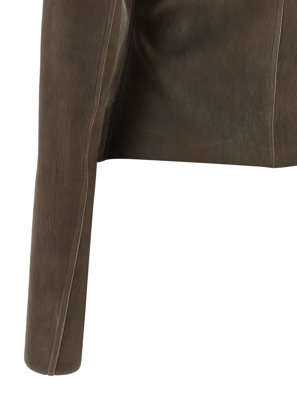 Rick Owens Brown Leather Leather Jacket