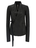 Rick Owens Black Lamb Leather Leather Jacket