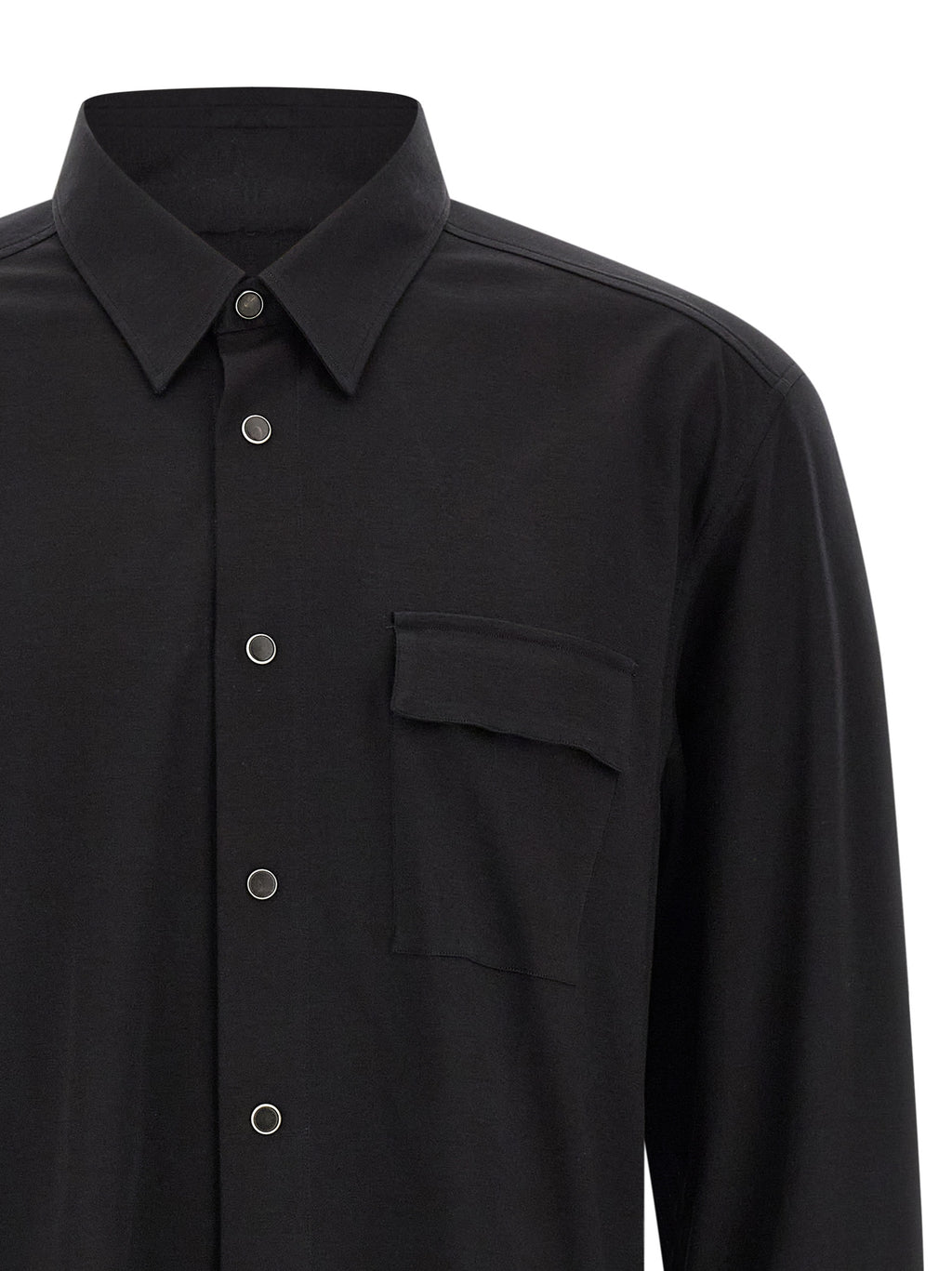 Kiton Black Cotton Blouse