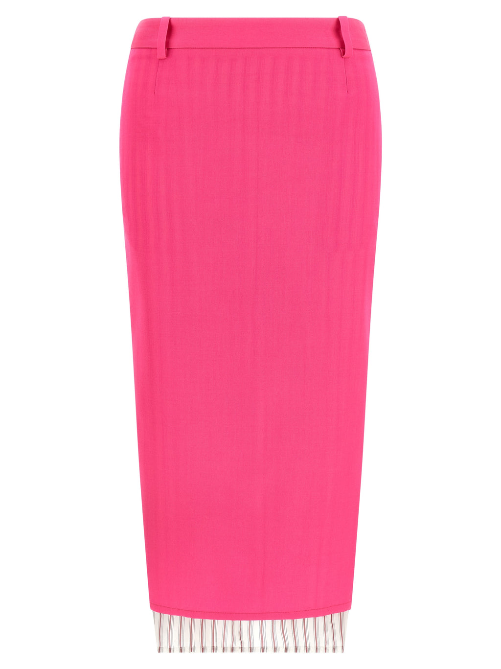 The Attico Fuchsia Virgin Wool Midi Skirt