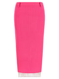 The Attico Fuchsia Virgin Wool Midi Skirt