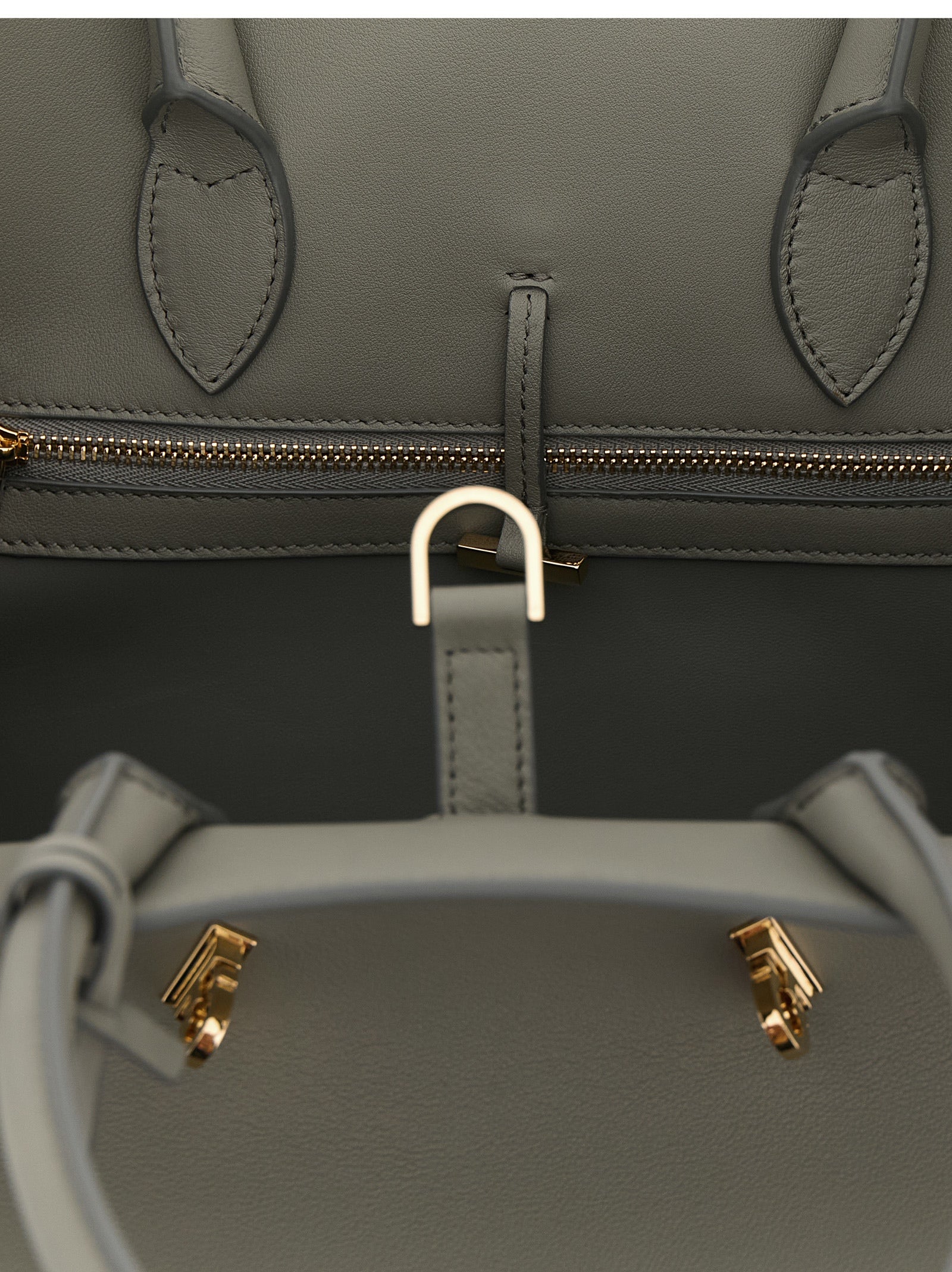 Ferragamo Gray Calfskin Handbag