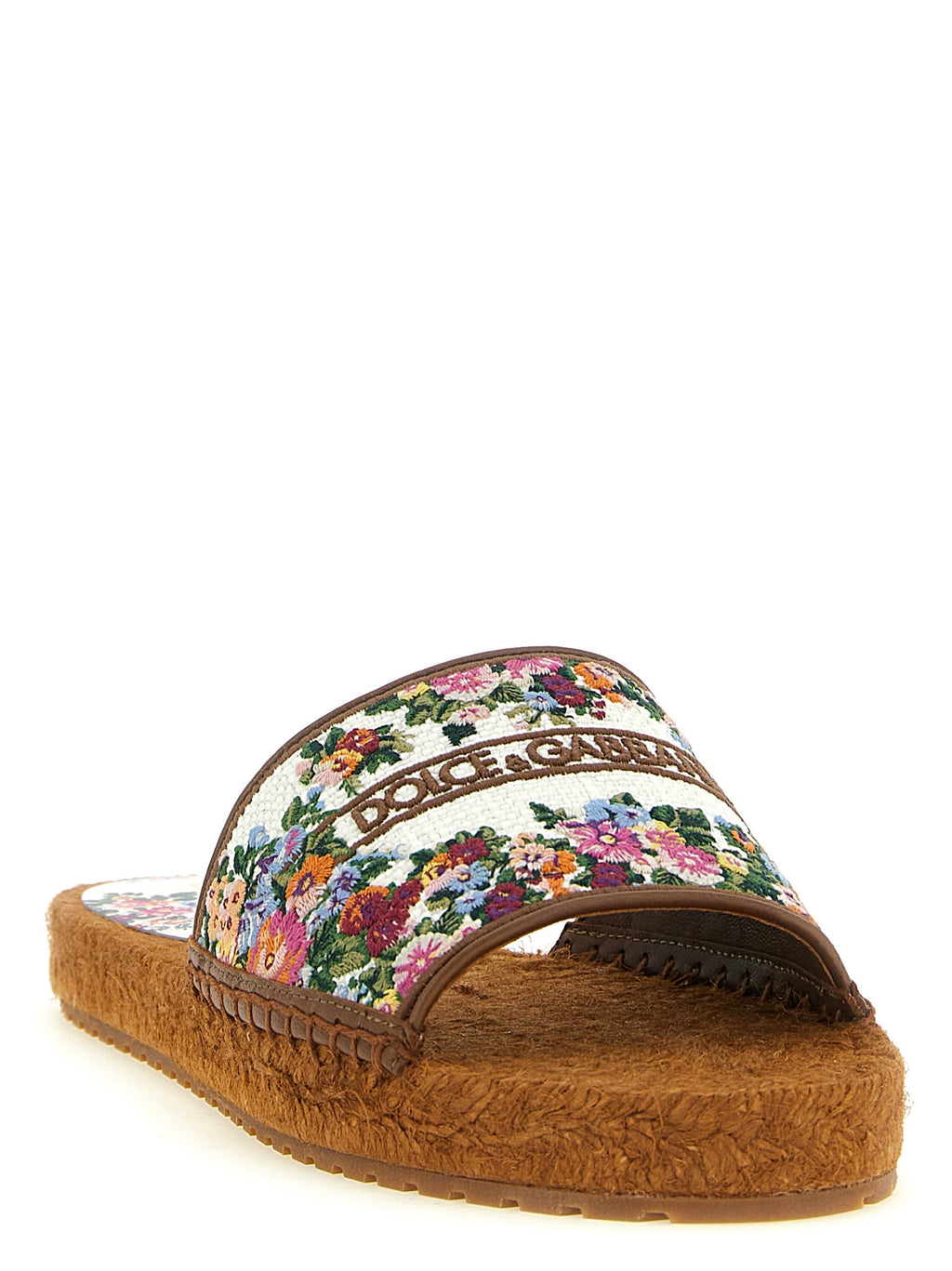Dolce & Gabbana Multicolor Lamb Leather Slides