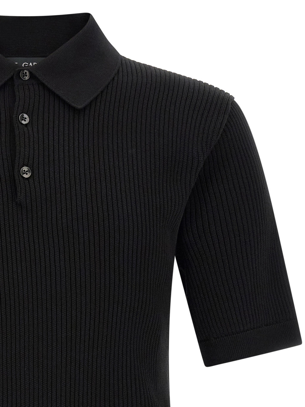 Dolce & Gabbana Black Cotton Polo Shirt