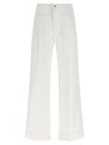 Victoria Beckham White Cotton Flared Jeans