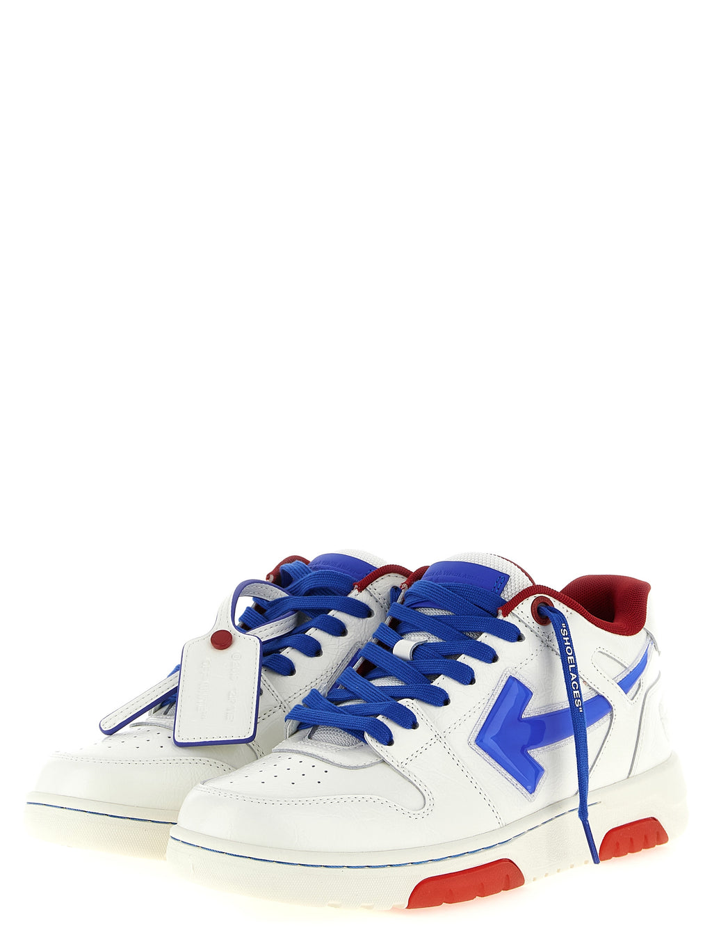 Off-White Blue Leather Athletic Sneakers