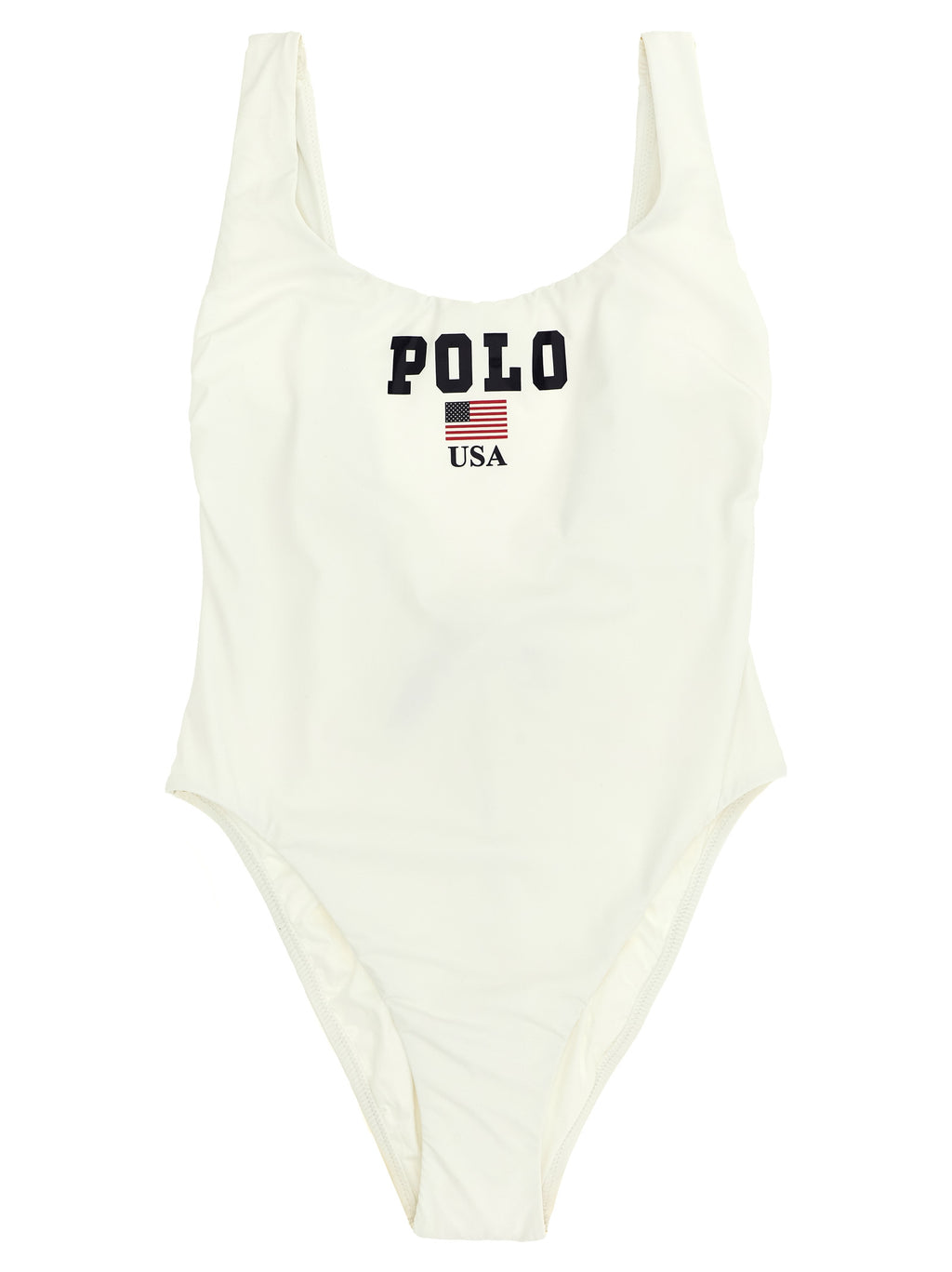 Polo Ralph Lauren White Nylon One-Piece Swimsuit