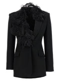 The Attico Black Virgin Wool Blazer