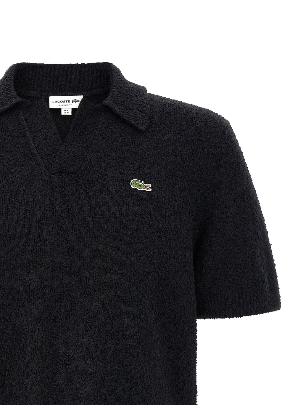 Lacoste Black Cotton Polo Shirt