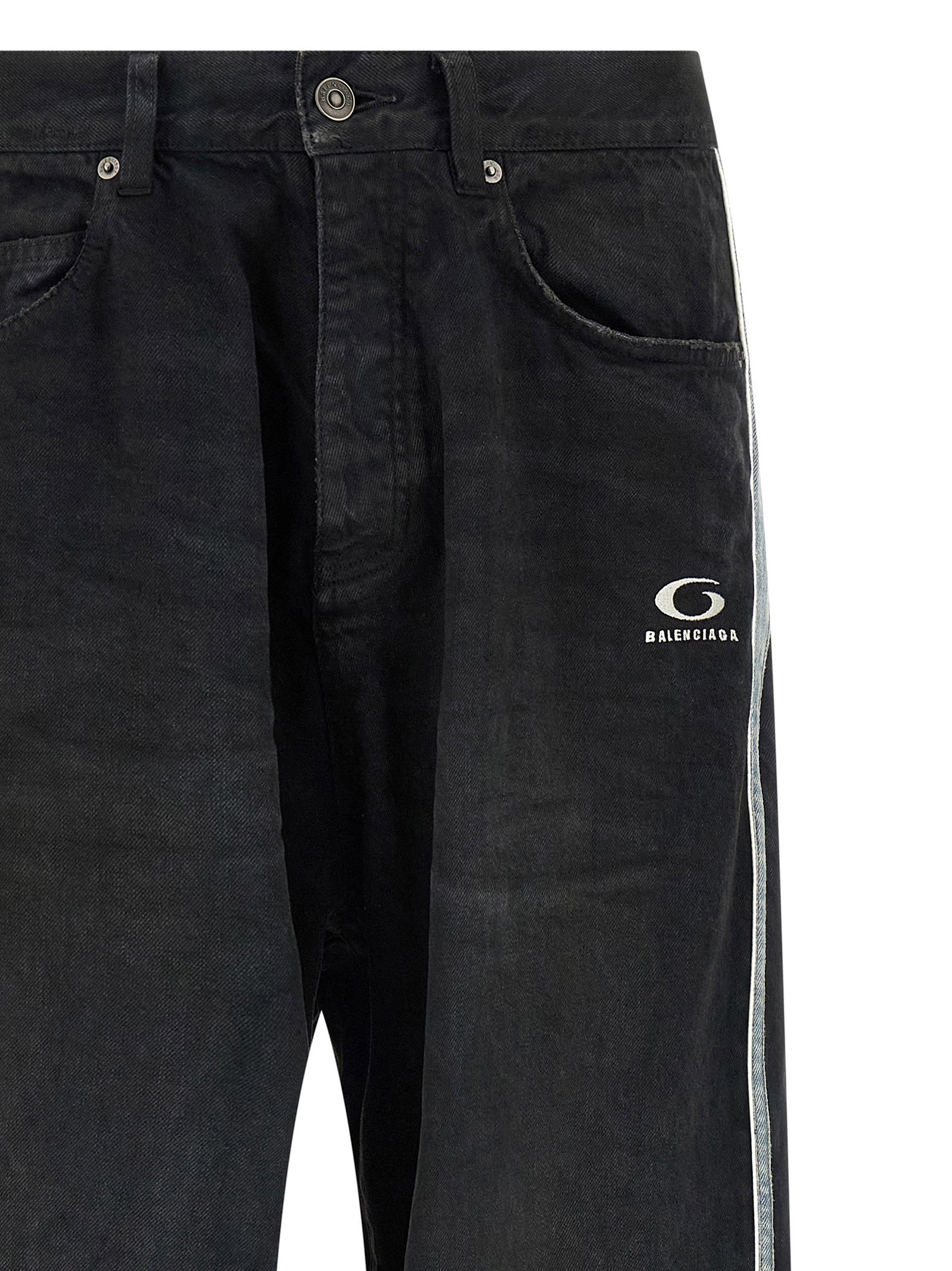 Balenciaga Black Cotton Flared Jeans