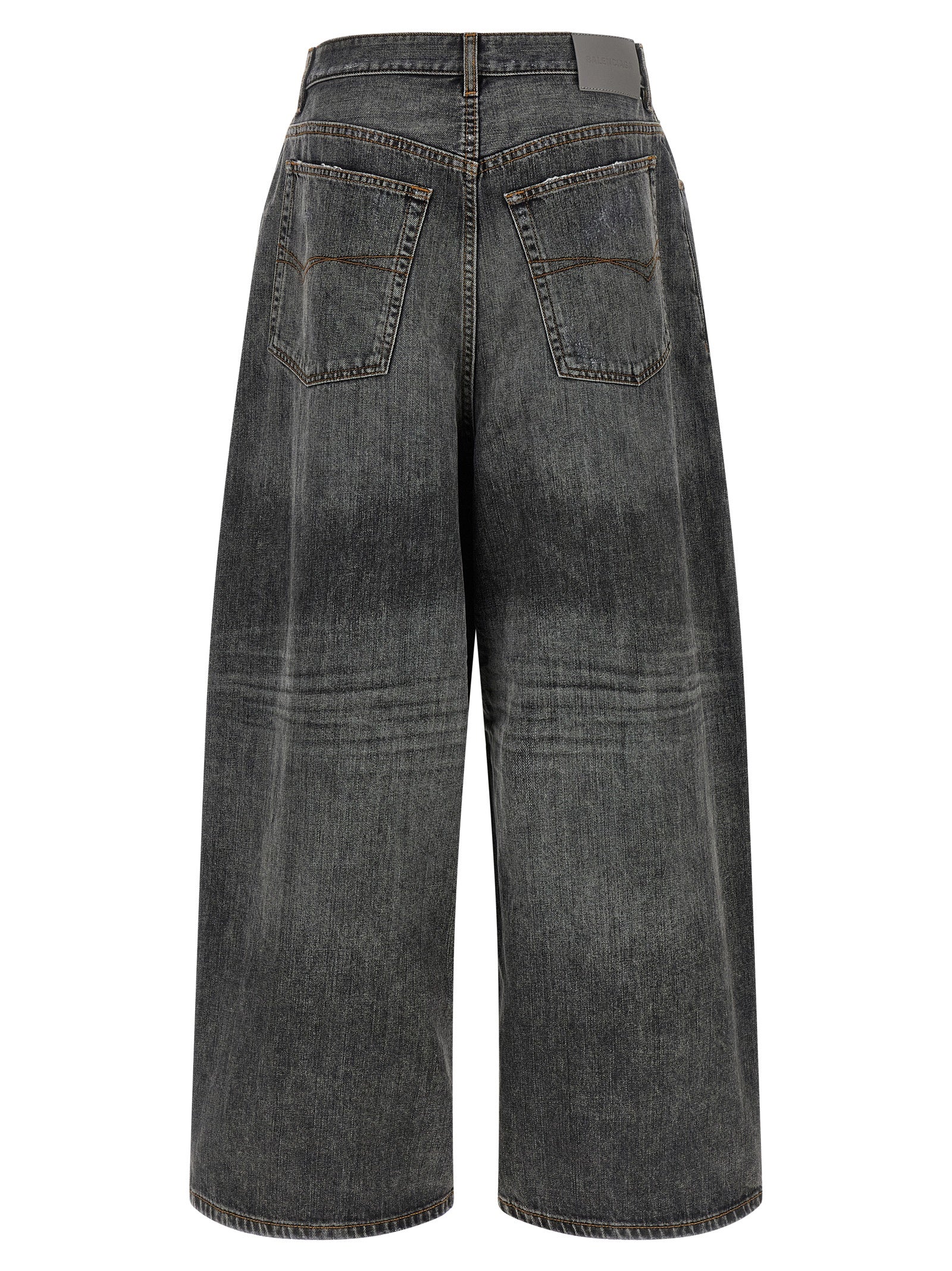 Balenciaga Gray Cotton Relaxed Fit Jeans