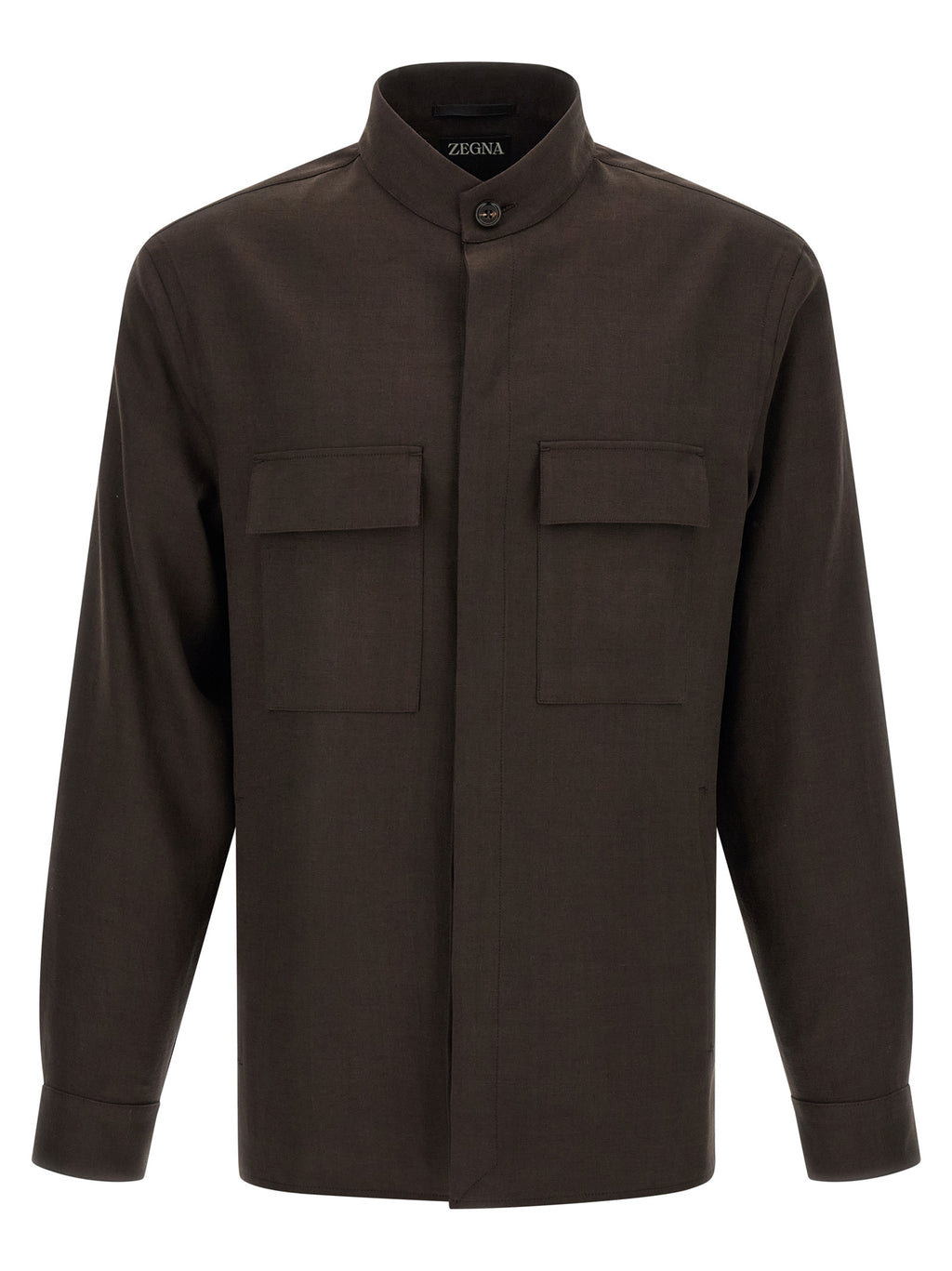 ZEGNA Brown Linen Blouse
