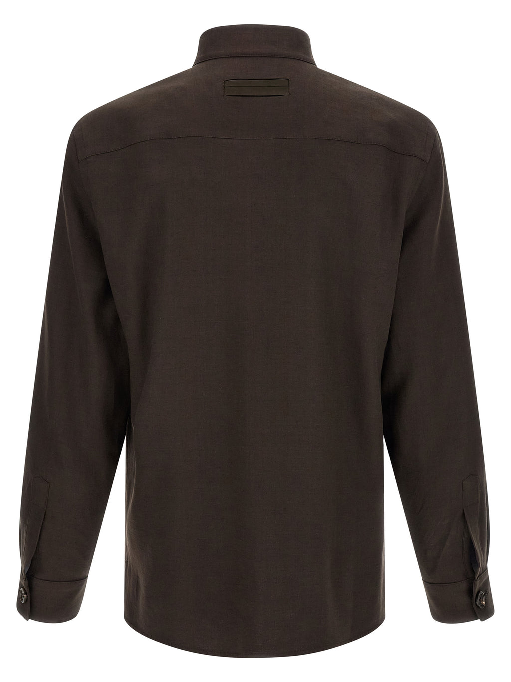 ZEGNA Brown Linen Blouse