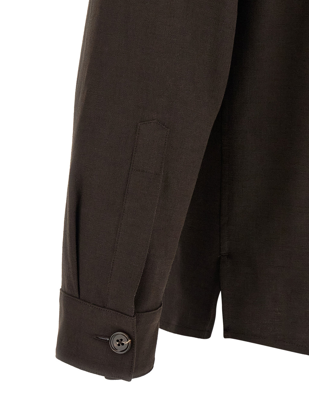 ZEGNA Brown Linen Blouse