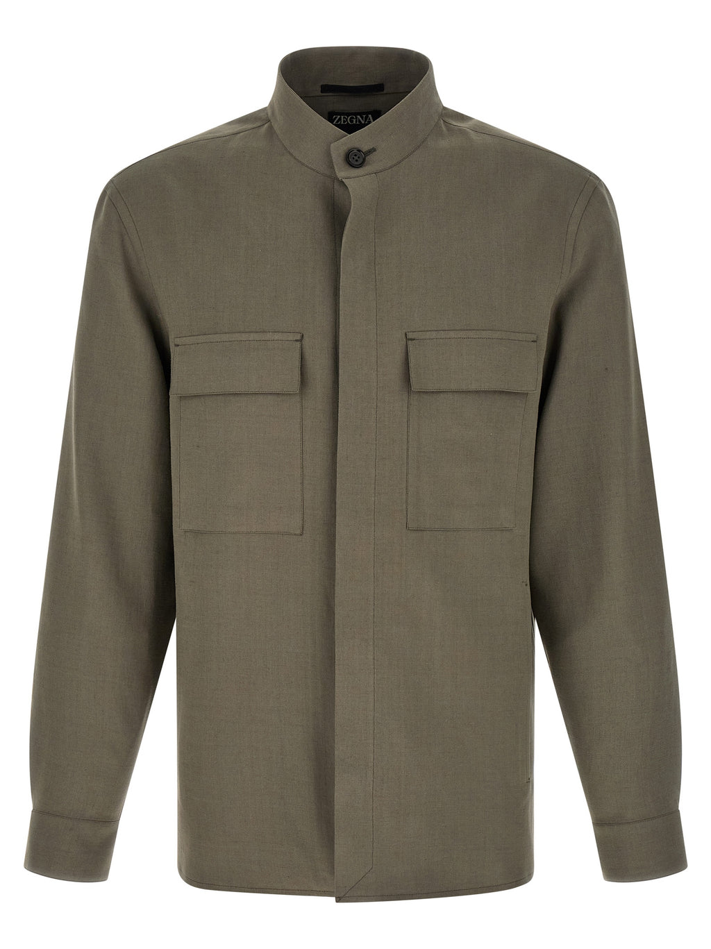 ZEGNA Gray Linen Blouse