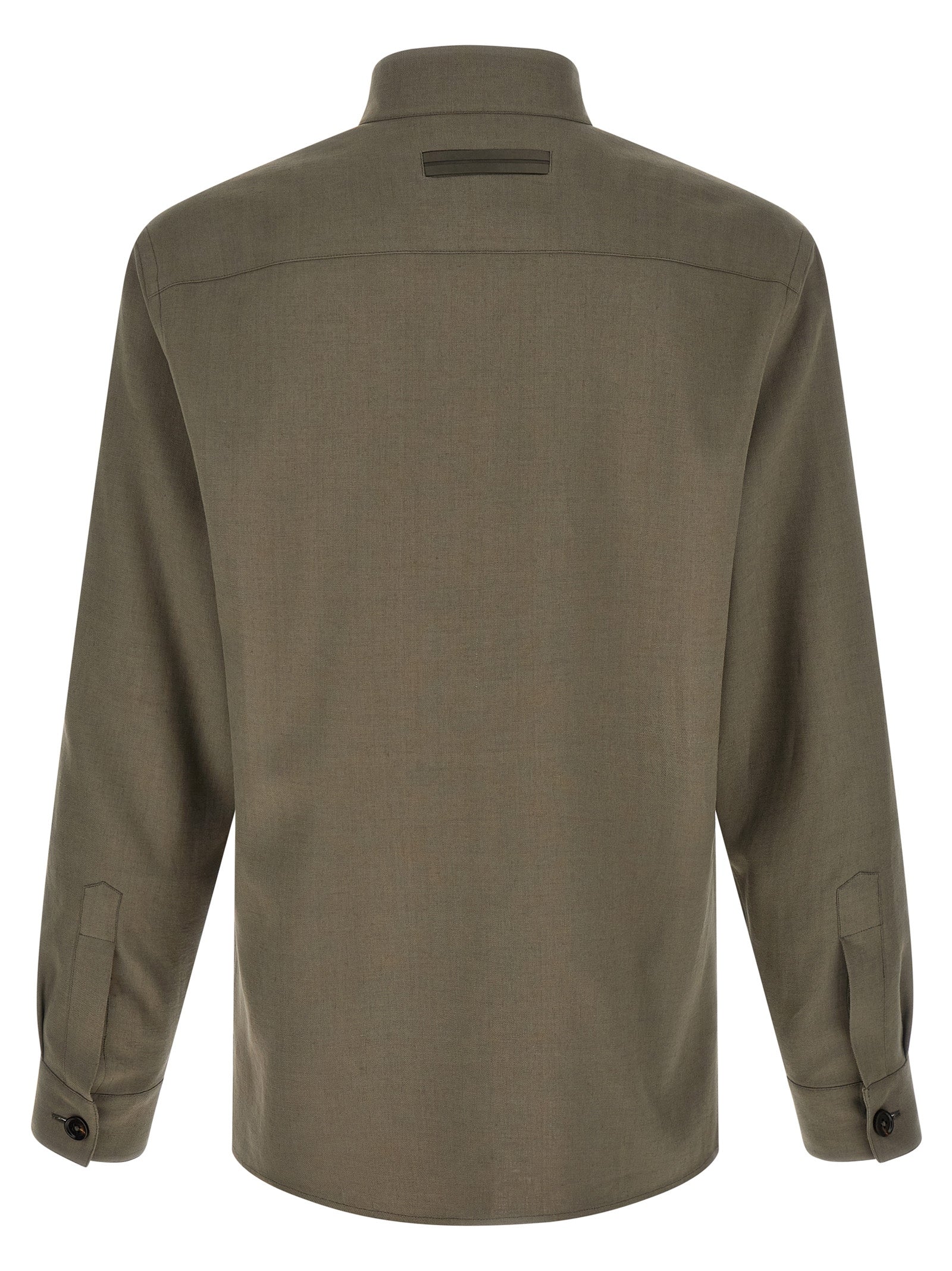 ZEGNA Gray Linen Blouse