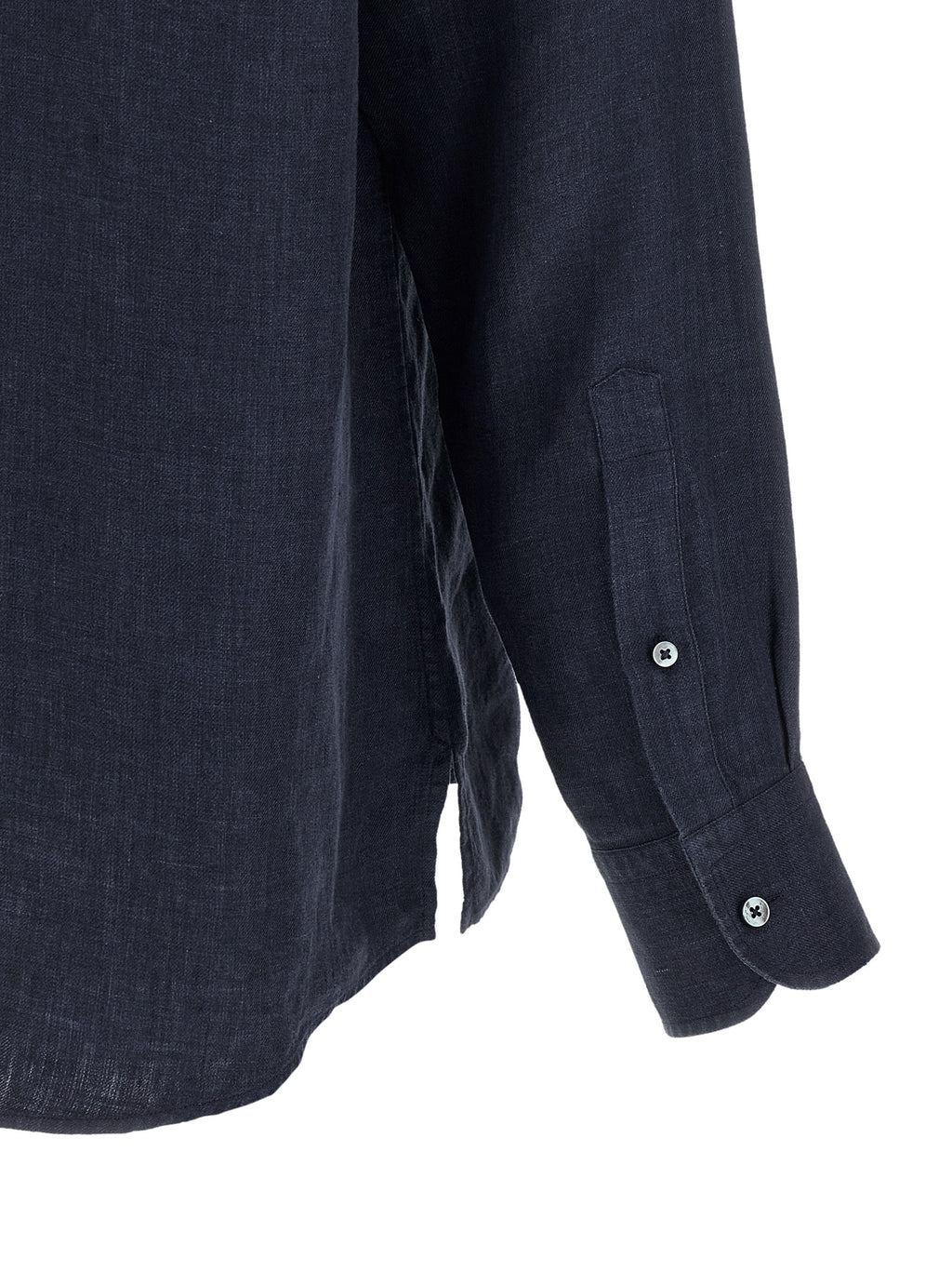 ZEGNA Blue Linen Polo Shirt
