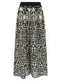 Max Mara Bicolor Cotton Flared Pants