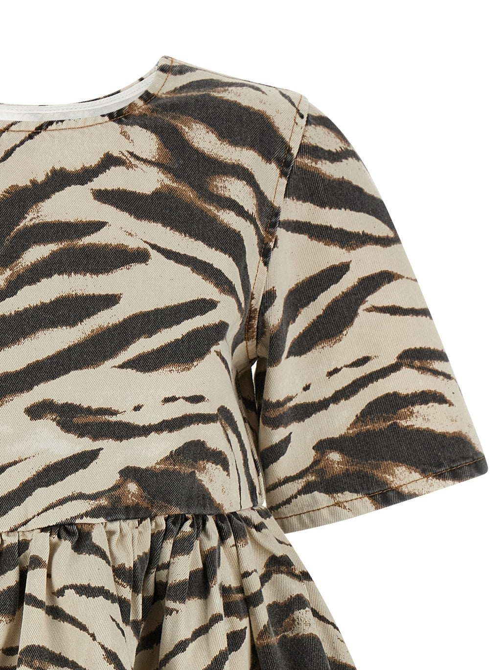 Ganni Multicolor Organic Cotton Short Dress