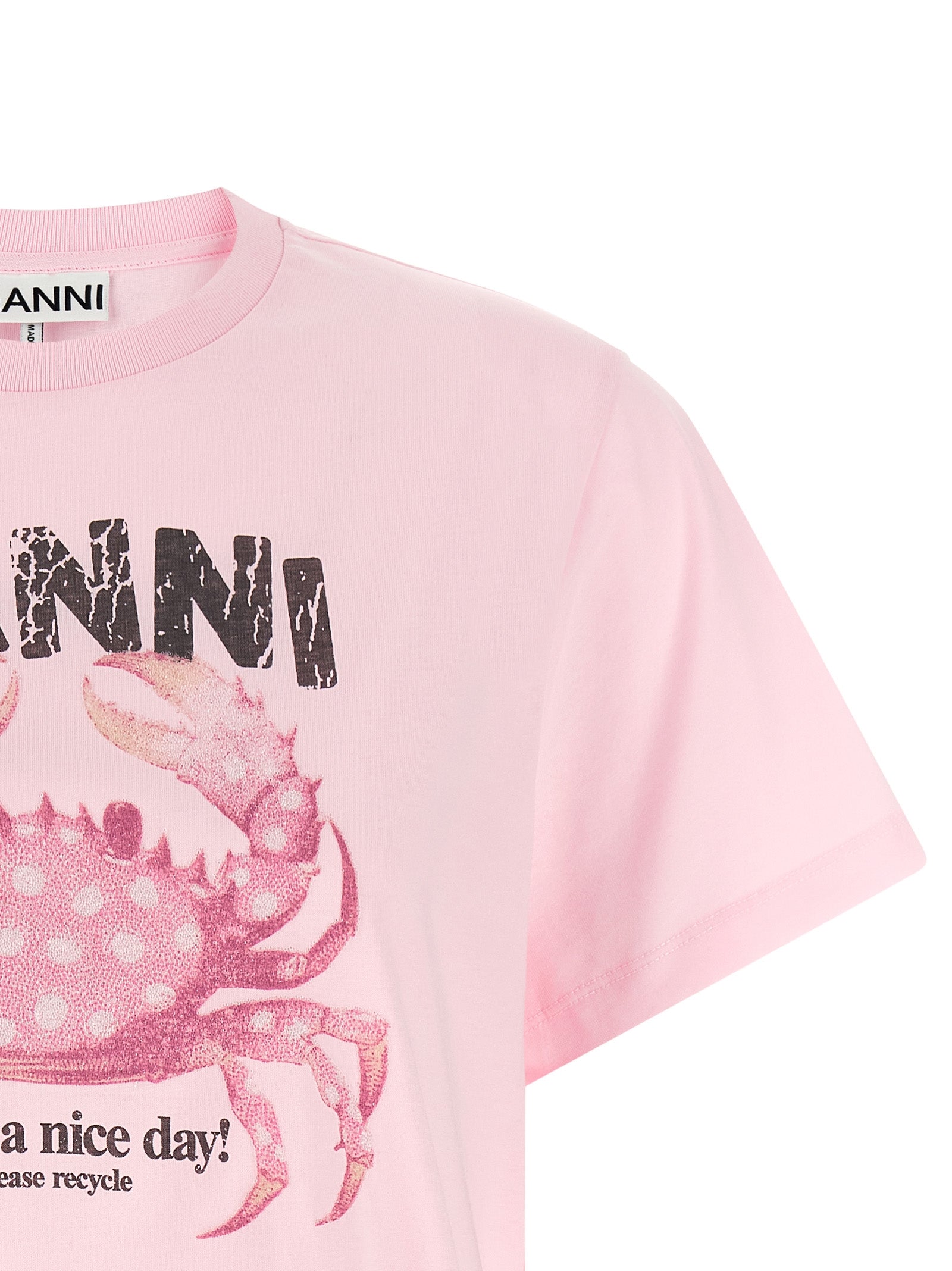 Ganni Multicolor Organic Cotton T-Shirt