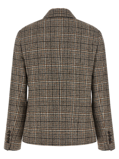 Brunello Cucinelli Beige Alpaca Leather Blazer