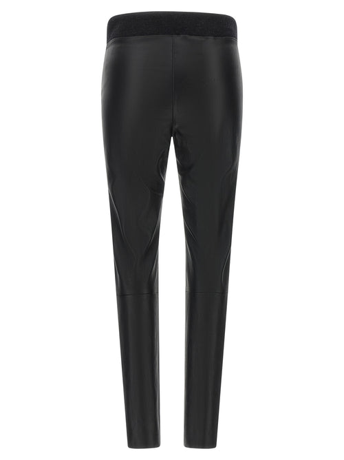 Brunello Cucinelli Black Lamb Leather Leggings