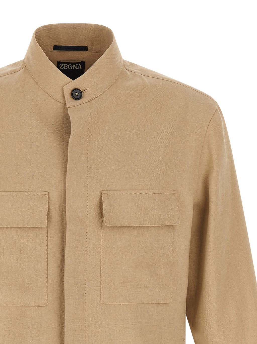 ZEGNA Beige Linen Blouse
