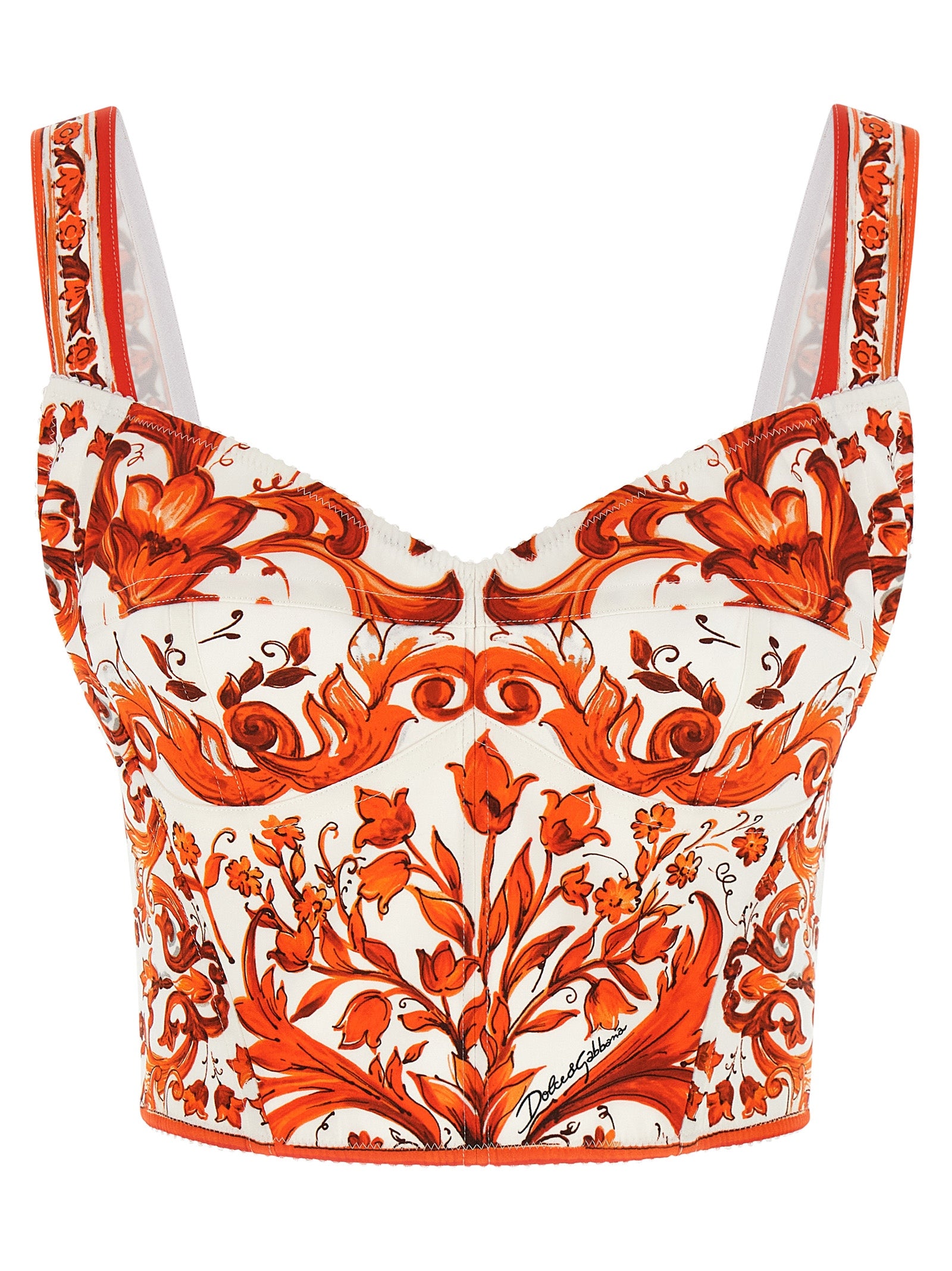 Dolce & Gabbana Orange Silk Blouse