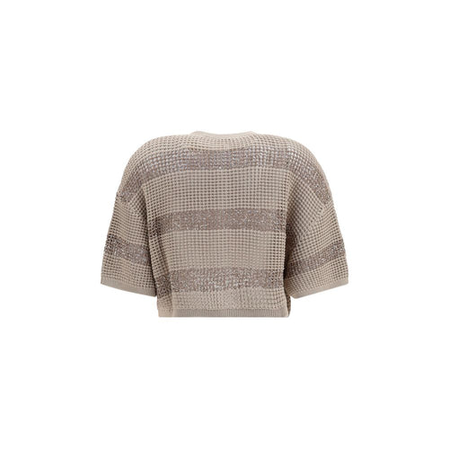 Brunello Cucinelli Beige Cotton Cardigan